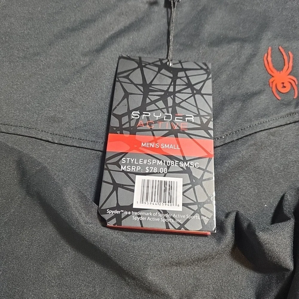NWT Spyder ProWeb Active‎ Men's Black  Sleeve Small Undershirt Msrp 79